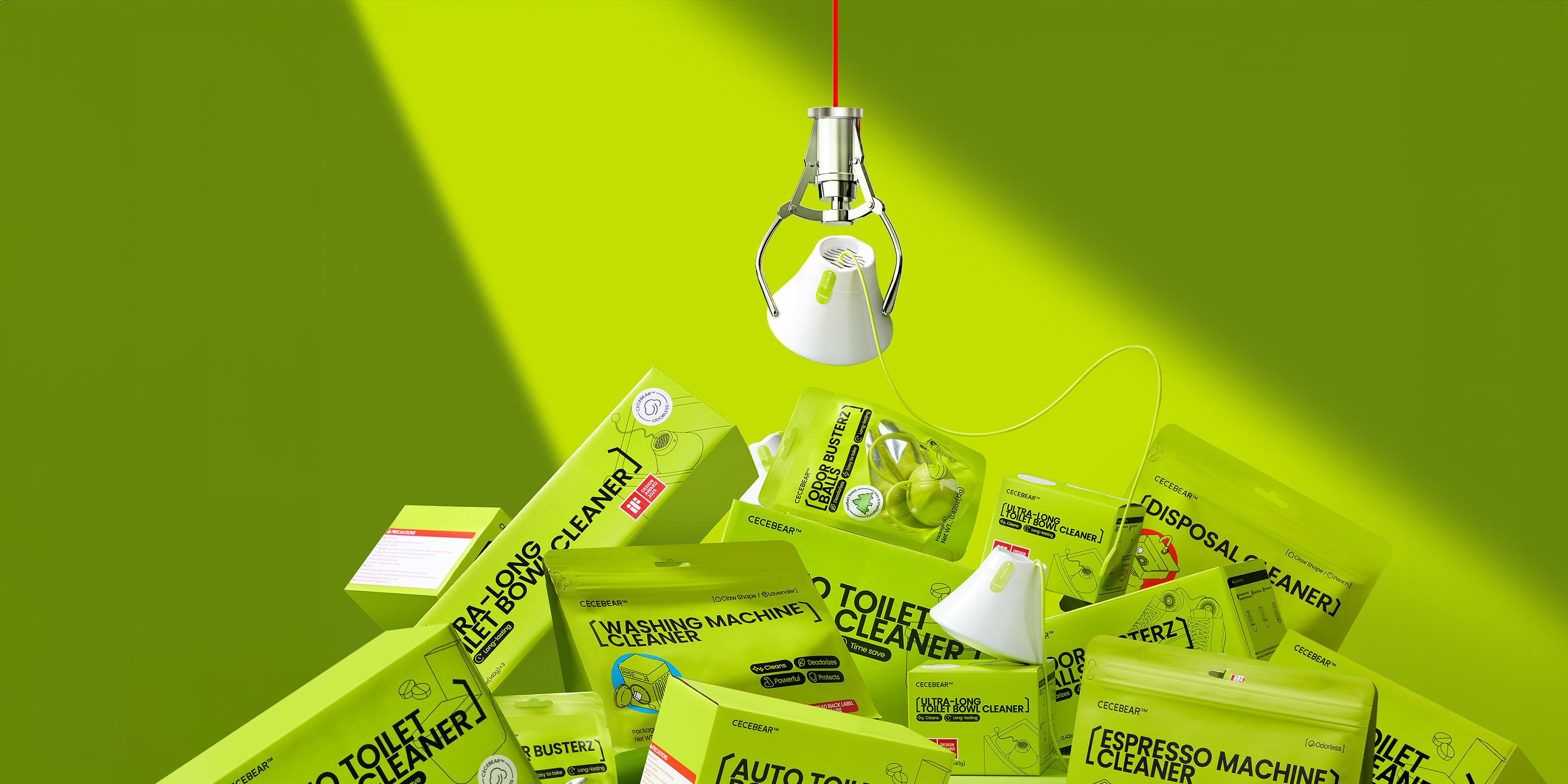 Hand holding a white dishwasher tablet against a blue sky background